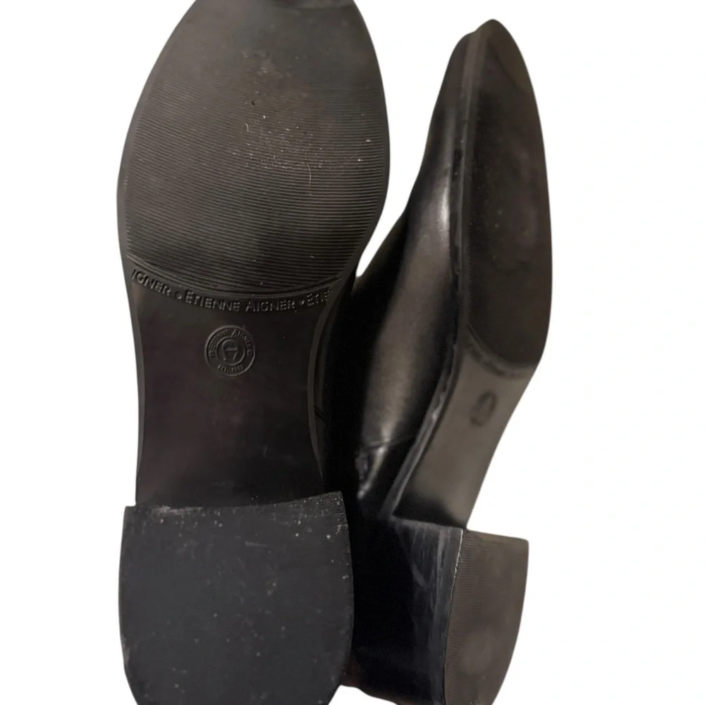 Etienne Aigner Carriage ankle boot in black leather Elegant Ankle Boots
